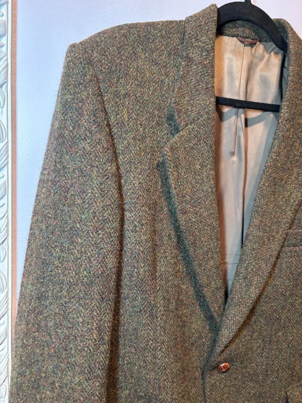 Vintage Harris Tweed Green Wool Jacket in 42 Regular - Picture 2 of 8